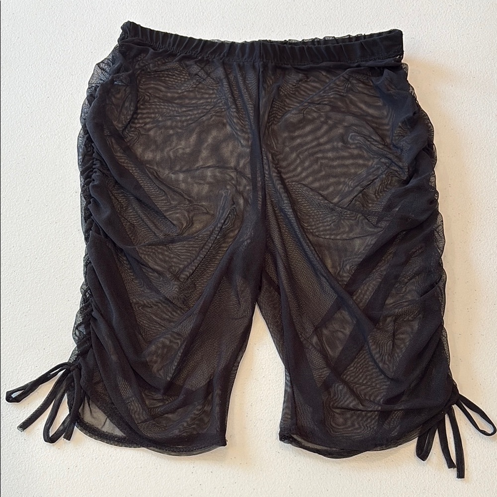 Rainbow Black Sheer Mesh Shorts